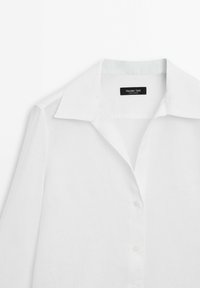Massimo Dutti OPEN COLLAR LONG SLEEVE - Skjortebluser - white