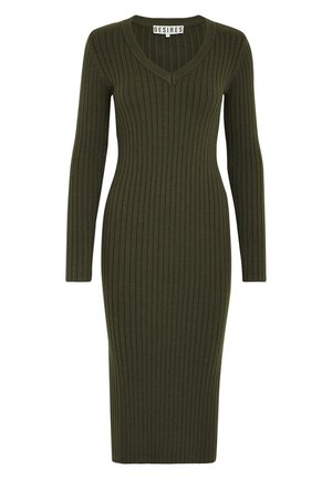 Desires DEAMABEL V-NECK DRESS - Vestido de tubo - dark green