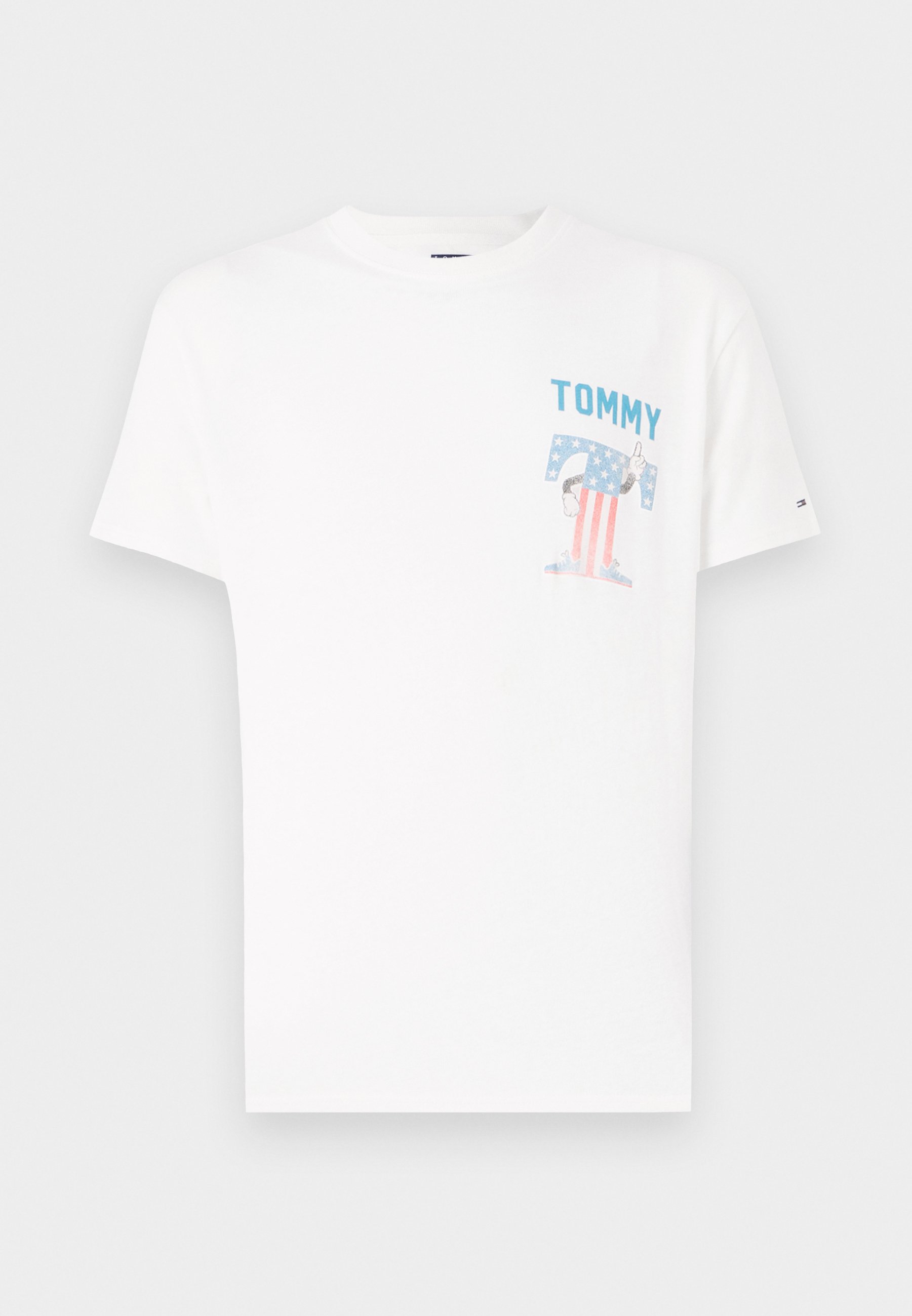 Tommy Jeans USA SCRIPT TEE - Triko s potiskem - ecru