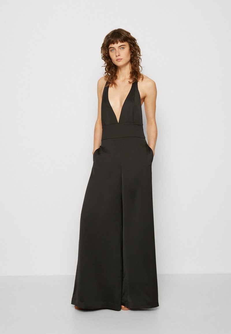 Banana Republic HALTER PLUNGE WIDE LEG JUMPSUIT Jumpsuit black