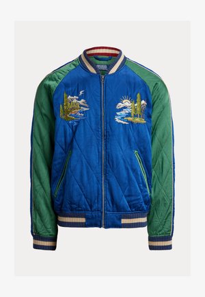 Polo Ralph Lauren EMBROIDERED SATIN BOMBER JACKET - Bomber stiliaus striukė - canyon blue