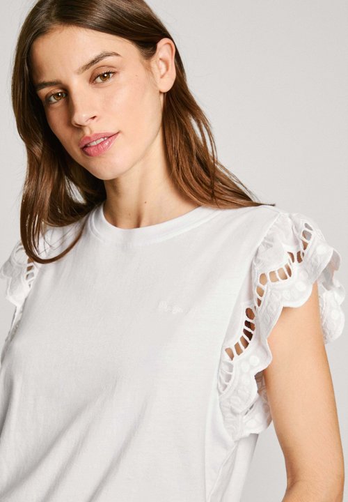 Pepe Jeans Rosabella T-Shirt, Bianco (Bianco), XS Donna