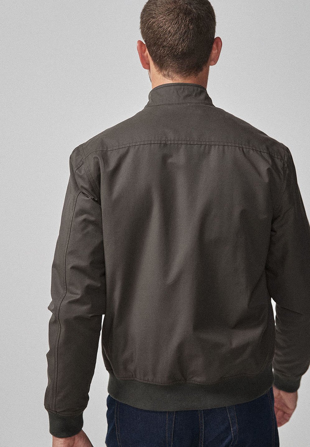 Next NAVY BORG LINED HARRINGTON JACKET 