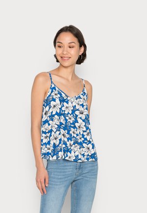 ONLY ONLFREDERIKKE SINGLET - Top - cloud dancer/blue