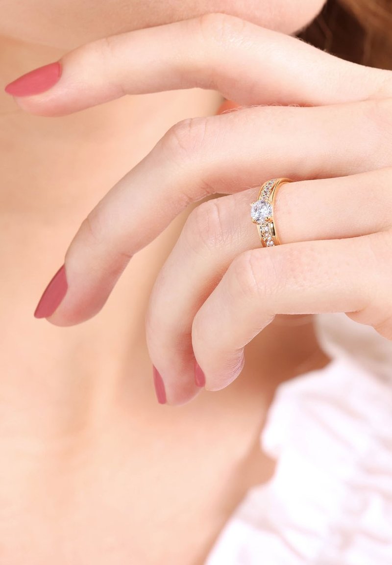 Lucardi AANZOEKS FLORENCE MET ZIRKONIA - Bague - goudkleurig