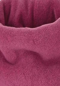 Fleece neck warmer in deep pink, featuring a soft texture and a smooth, rounded design. No visible hardware or patterns.