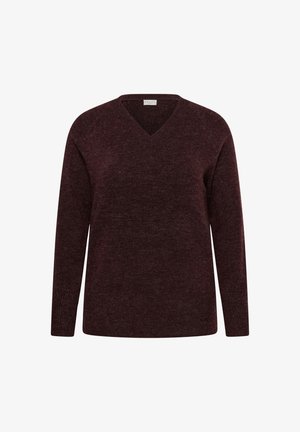 Kaffe Curve, KCNIELA V-NECK - Strickpullover - fudge melange