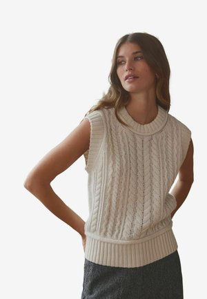 Next SLEEVELESS CABLE TANK - REGULAR FIT - Jumper - white ecru