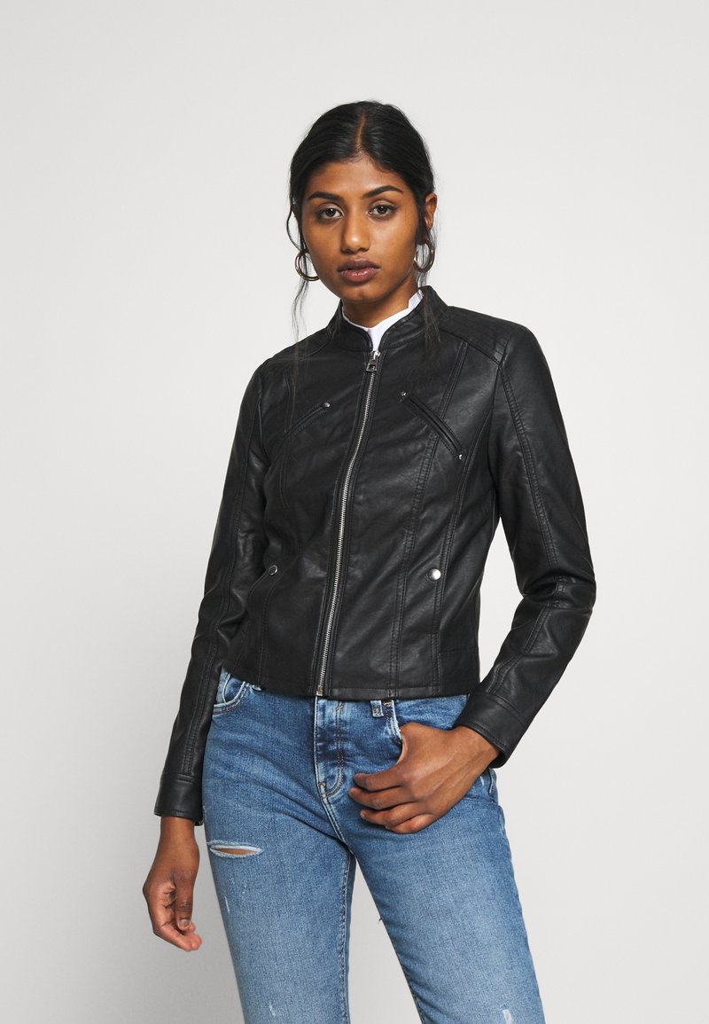 Vero Moda Petite VMFAVODONA COATED  - Casaco de pele sintética - black