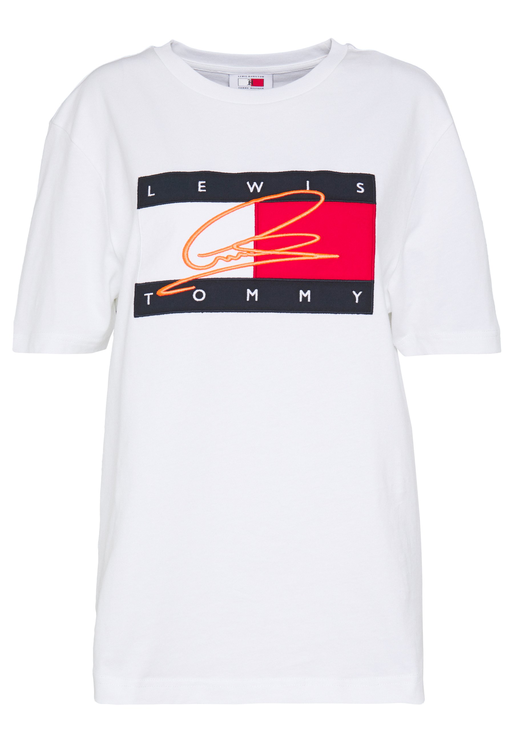 Tommy Hilfiger LEWIS HAMILTON SIGNATURE RWB LOGO TEE - T-Shirt print -  white/weiß - Zalando.de
