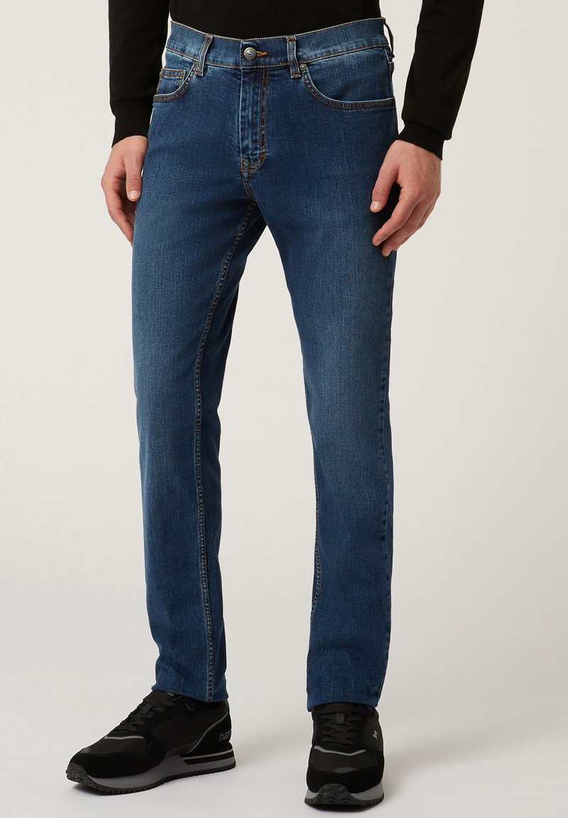 Harmont & Blaine 5 TK BASICO NARROW - Jeans a sigaretta - blu scuro