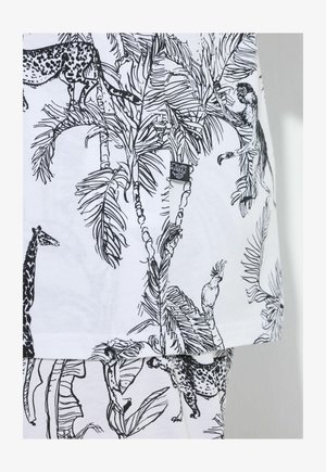 Ulla Popken, PYJAMAS, SAFARI STYLE, COLLAR, V-NECK, SHORT SLEEVE SET - Conjunto de pijama - off-white