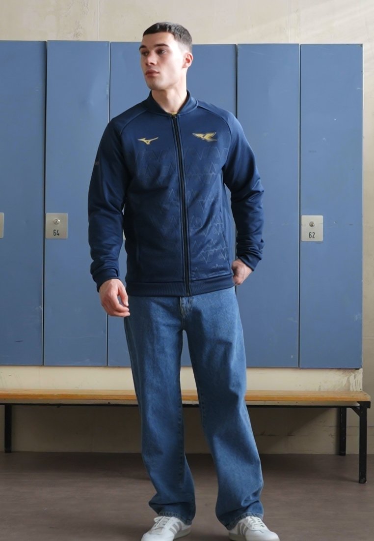 かっちゃん　MizunoProトレーニングジャケット&アディダスジャンパー Mizuno Training jacket - navy/dark blue - Zalando.co.uk