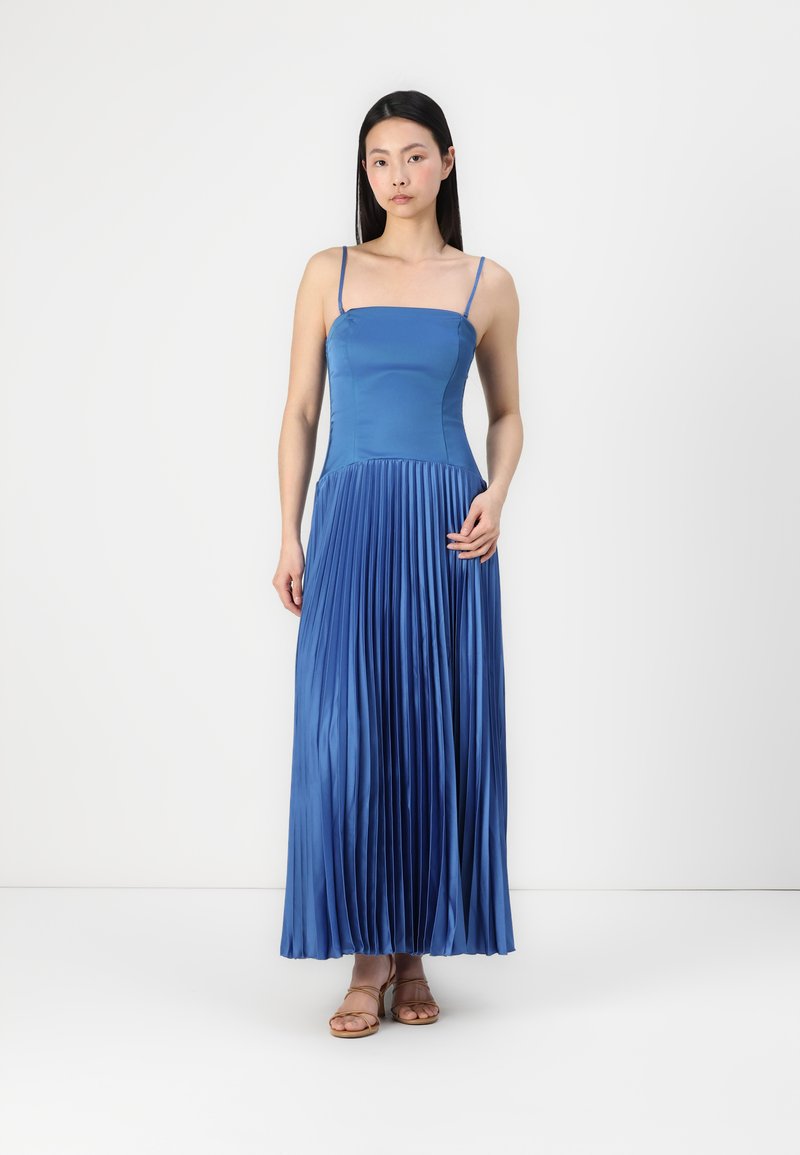 sachin and babi light blue dress Elcie Drop Waist Halter Maxi Dress Navy– Selfie Leslie main image 0