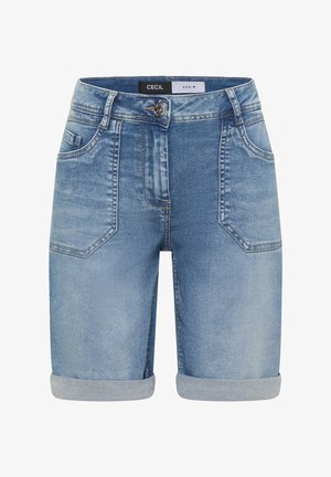 Cecil, MID-WAIST SLIM-LEG SHORTS IN A CASUAL FIT, niebieski