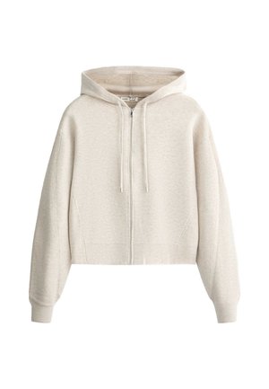 OYSHO, WAFFLE JACKET WITH HOOD - Sweat zippé - pale asphalt