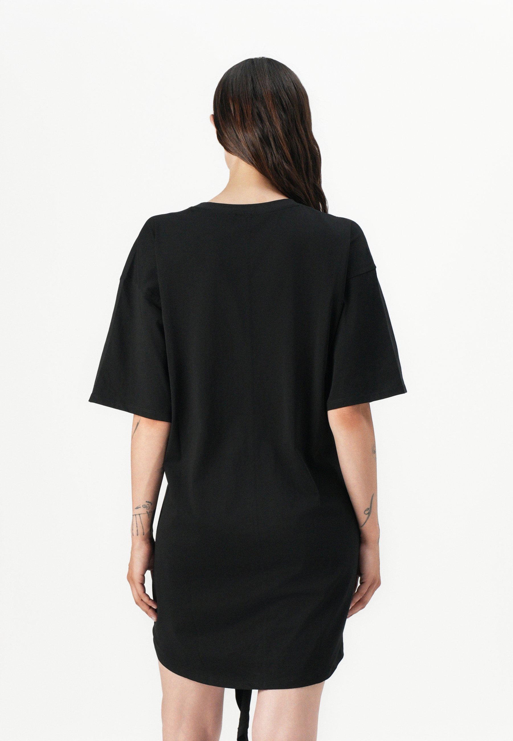 ワンピース DIESEL BLACK COTTON D-EIVOR DRESS Women's Maxi dress in marbled stretch jersey | Black | Diesel
