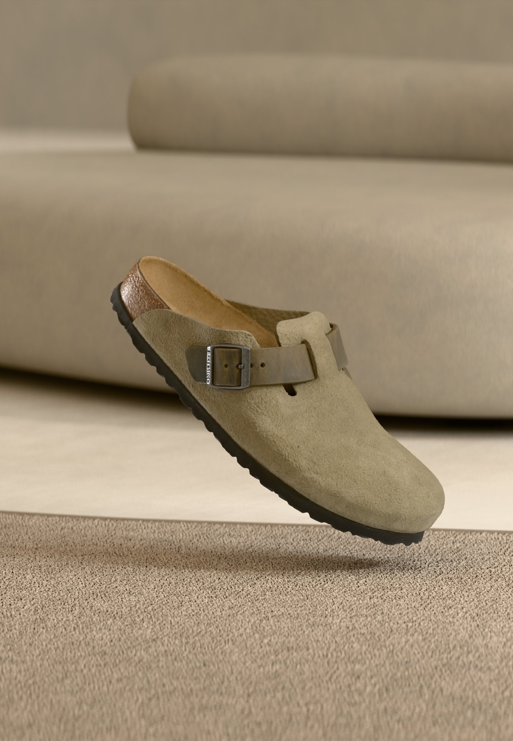Birkenstock BOSTON LEVE/LEOI FADED KHAKIN REGULAR - Clogs - faded