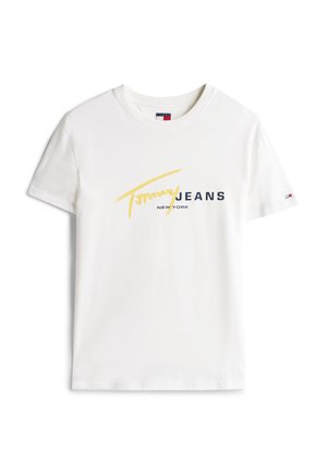 Tommy Jeans DNA TEE - T-shirt med print - ecru