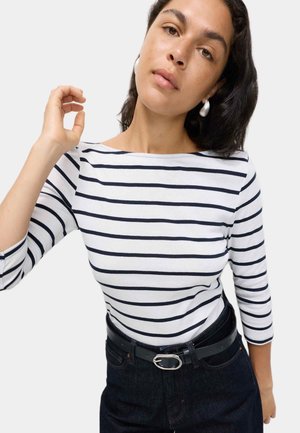 Marks & Spencer STRIPED SLASH NECK - T-shirt à manches longues - white mix