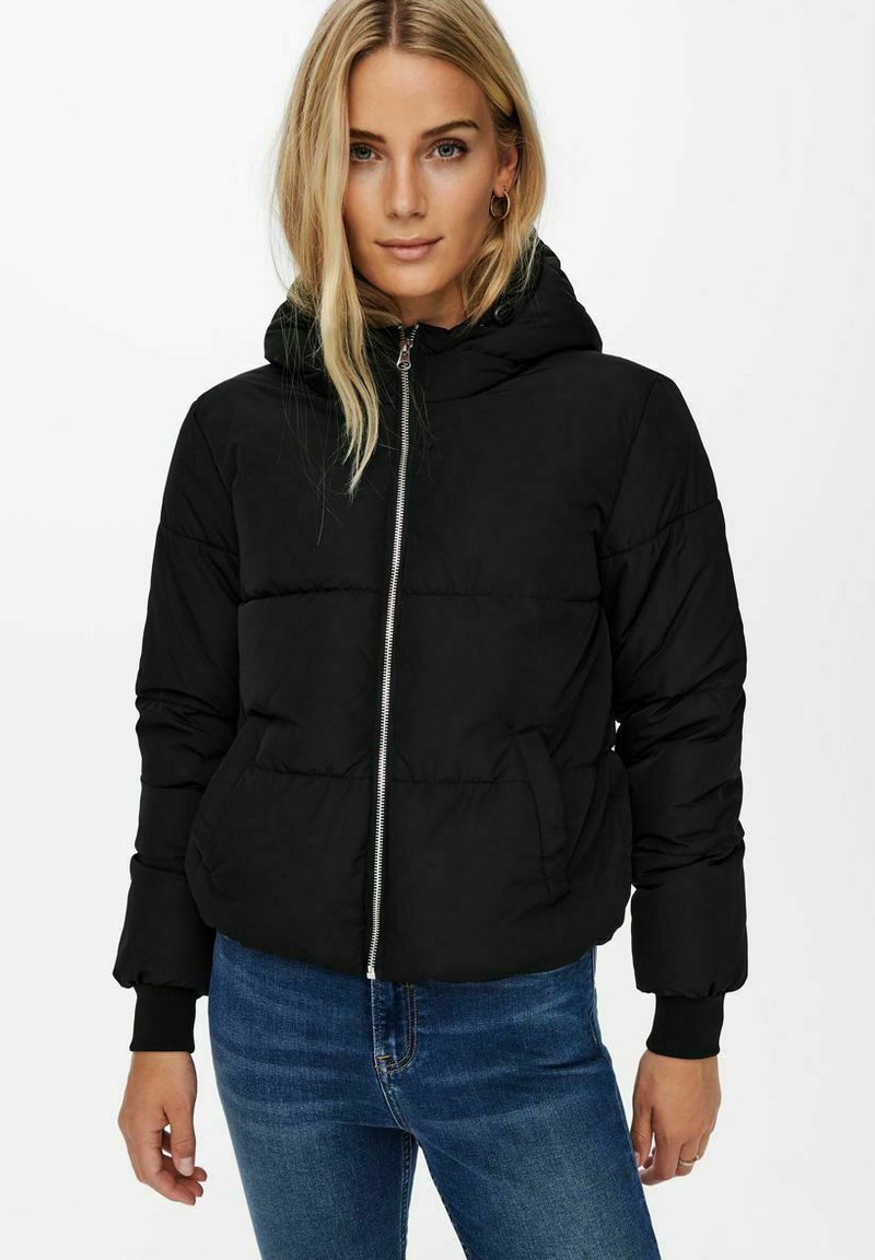 JDY - JDYNEWERICA SHORT HOOD JACKET - Ziemas jaka - black, Palielināt