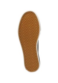 Rubber shoe sole with a herringbone pattern in tan color, surrounded by a white edge. Smooth texture with no visible logos or markings.