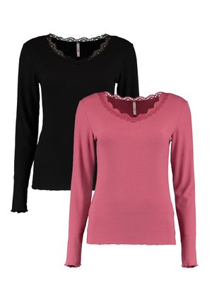 Hailys 2-ER SET - Langarmshirt - schwarz rot