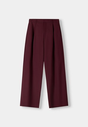 Bershka BAGGY - Stoffhose - bordeaux