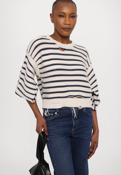 MM6 Maison Margiela CREW NECK - Džemperis - chalk/navy