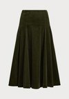PLEATED CORDUROY SKIRT - Skladaná sukňa - olive