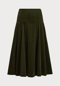 PLEATED CORDUROY SKIRT - Skladaná sukňa - olive