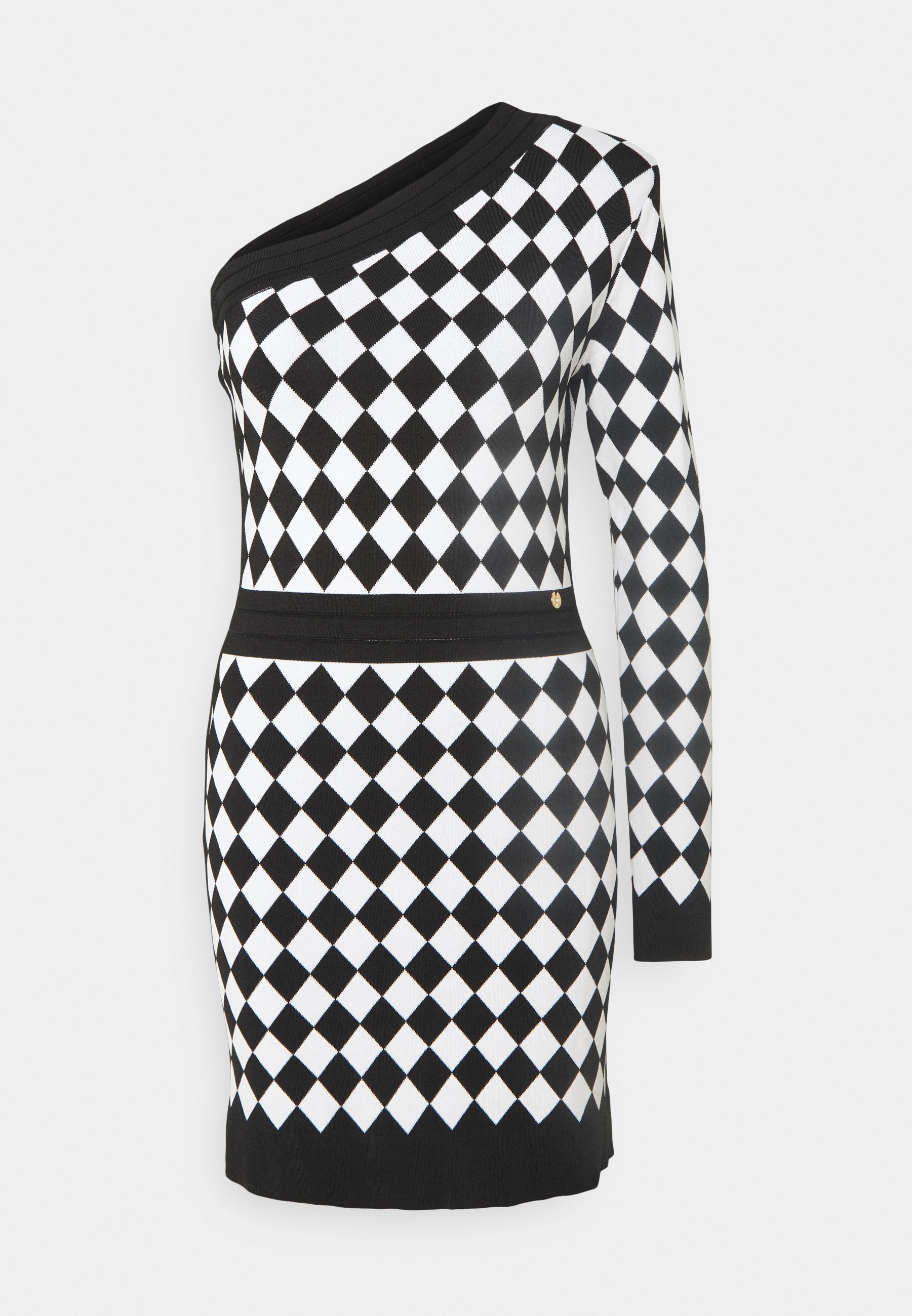 Liu Jo Abito Maglia Monospalla Strickkleid Nero White Schwarz Zalando De 