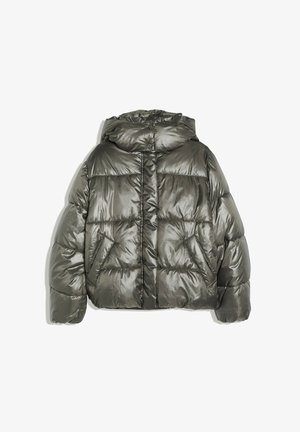 Bershka, OVERSIZED PUFFY JACKET WITH HOOD - Veste d'hiver - sand