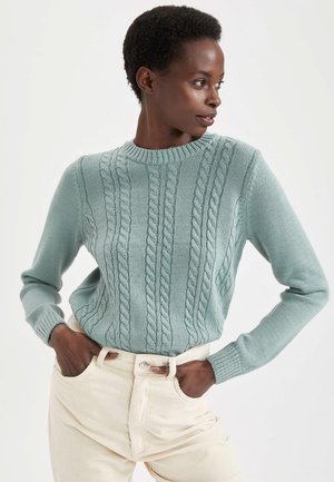 REGULAR FIT - Stickad tröja - turquoise