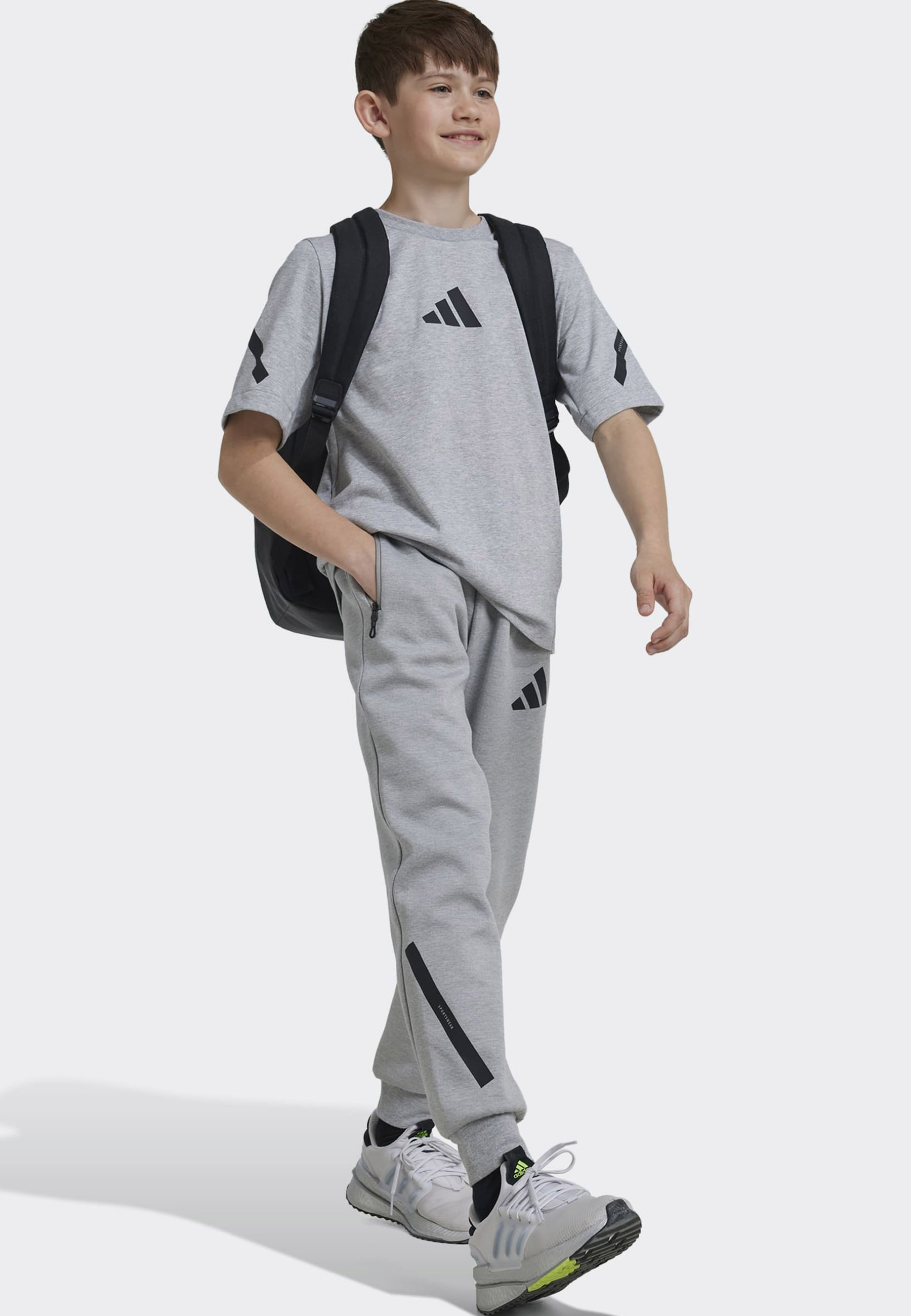 grey adidas tracksuit kids