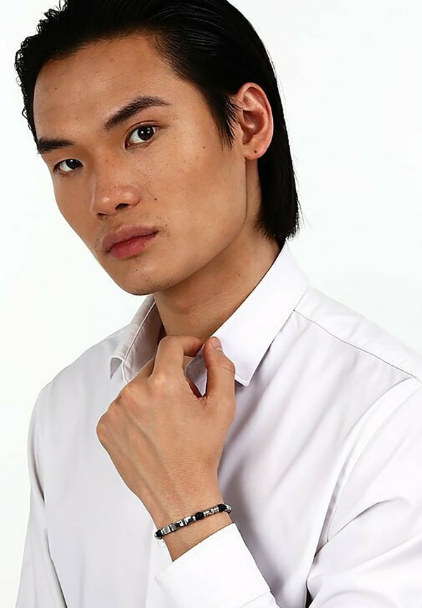 Armband - schwarz silberfarben