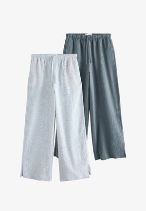 Next, 2 PACK - Stoffhose - slate blue white stripe