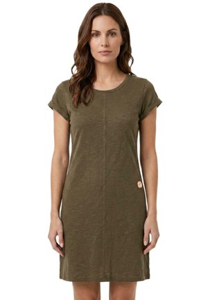LEONE 1947, MIDI DRESS - Robe t-shirt - green-emerald green solid