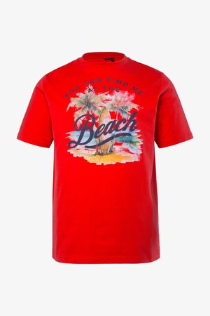 Men Plus, SHORT SLEEVE CHEST PRINT - T-Shirt print - chilli red