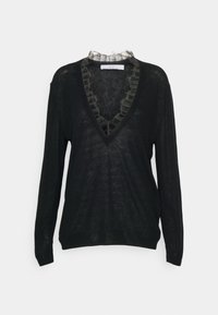 HABY - Tops ar garām piedurknēm - black