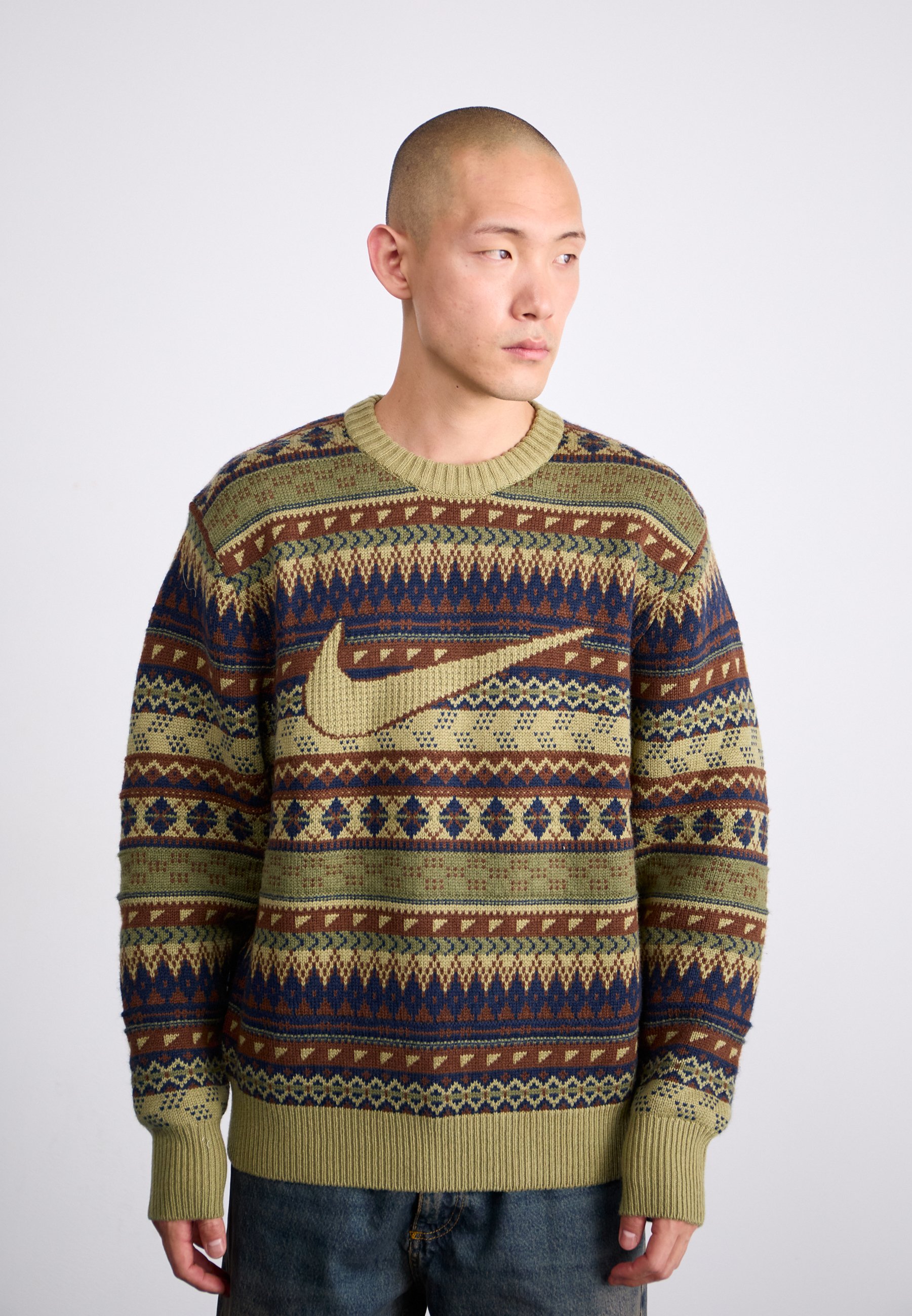 【NIKE】 AS M NL FAIR ISLE CREW SWEATER NEUTRAL OLIVE NIKE】 AS M NL FAIR ISLE CREW SWEATER NEUTRAL OLIVE (Nike