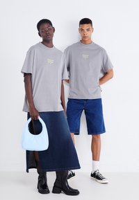 Jack & Jones PREMIUM JPRBLAHARVEY INFO TEE CREW NECK UNISEX - Trükipildiga T-särk - frost gray