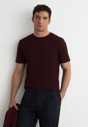 Reiss REGULAR FIT - BLESS CREW NECK - Lihtne T-särk - bordeaux