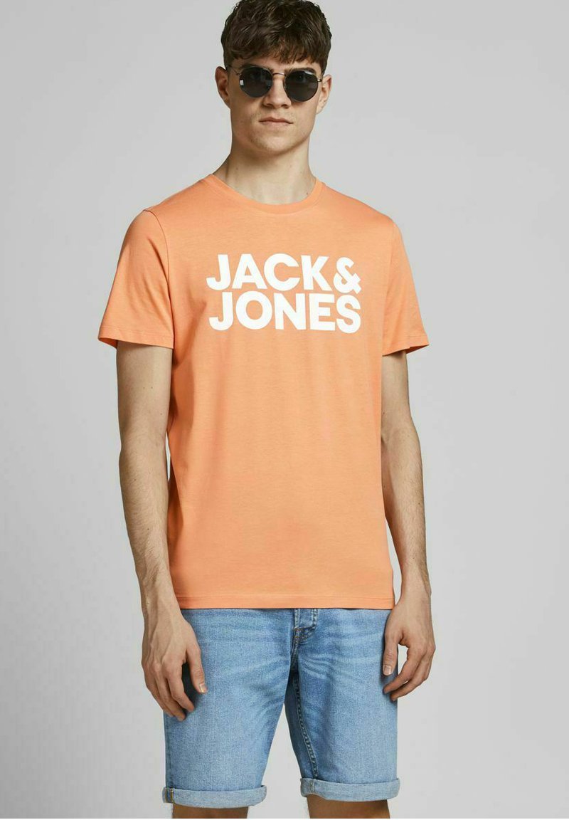 Jack & Jones ECORP LOGO SS O-NECK NOOS - T-shirt basic - shell coral