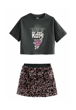Next EMBELLISHED AND SEQUIN SET - A-linjekjol - charcoal grey