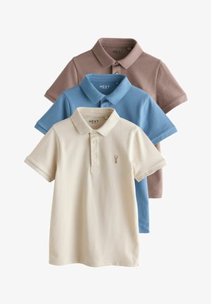 Next, SHORT SLEEVE 3 PACK REGULAR FIT - Poloshirt - blue mink cement