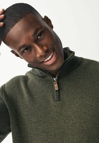 Next ZIP NECK - Pulover - green