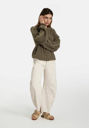Free People GOOD LUCK MID RISE BARREL - Relaxed fit jeans - beige