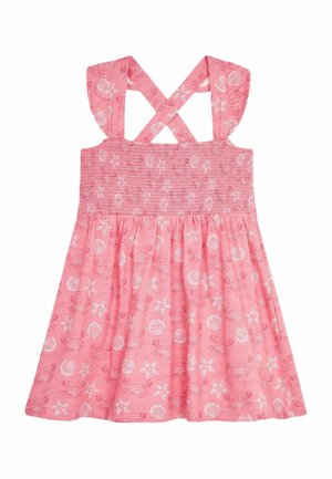 JoJo Maman Bébé CRAB CROSS BACK SMOCKED REGULAR FIT - Vapaa-ajan mekko - coral pink crab