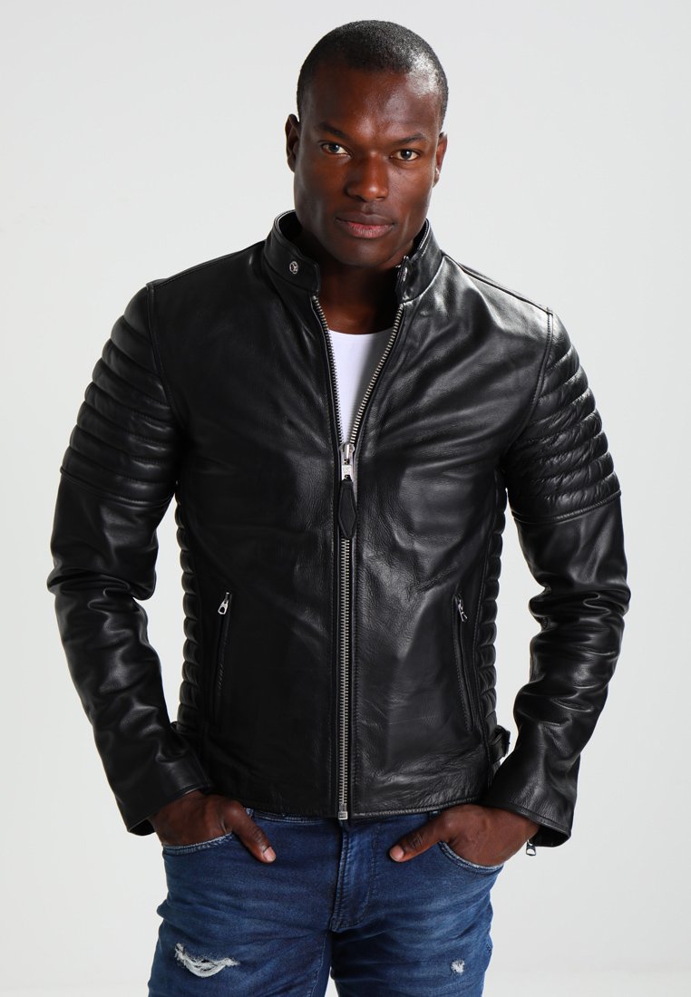 Schott JOE - Leather jacket - black/black - Zalando.co.uk